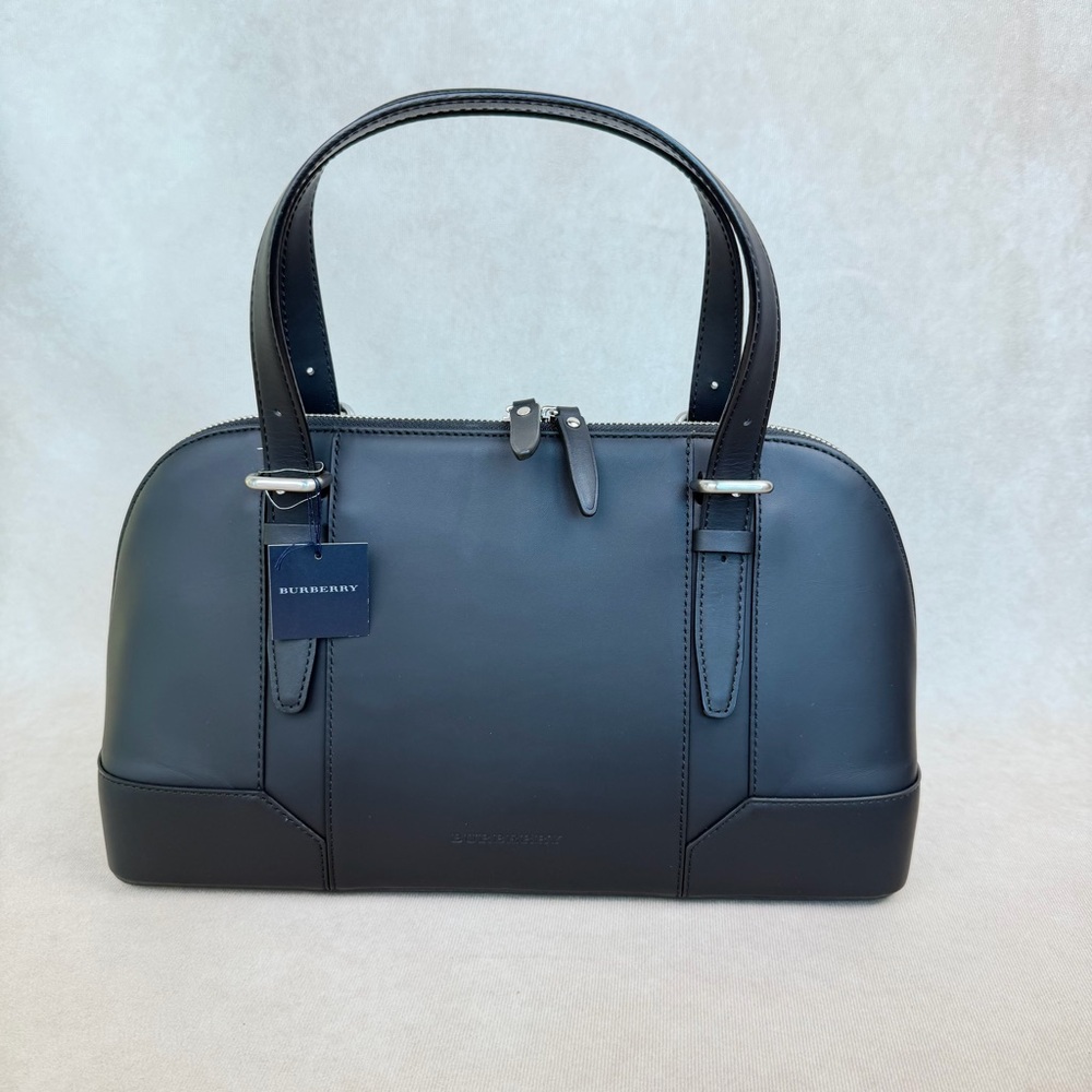 Authentic Burberry Japan Exclusive Leather Top Handle Bag Nova Check Lining